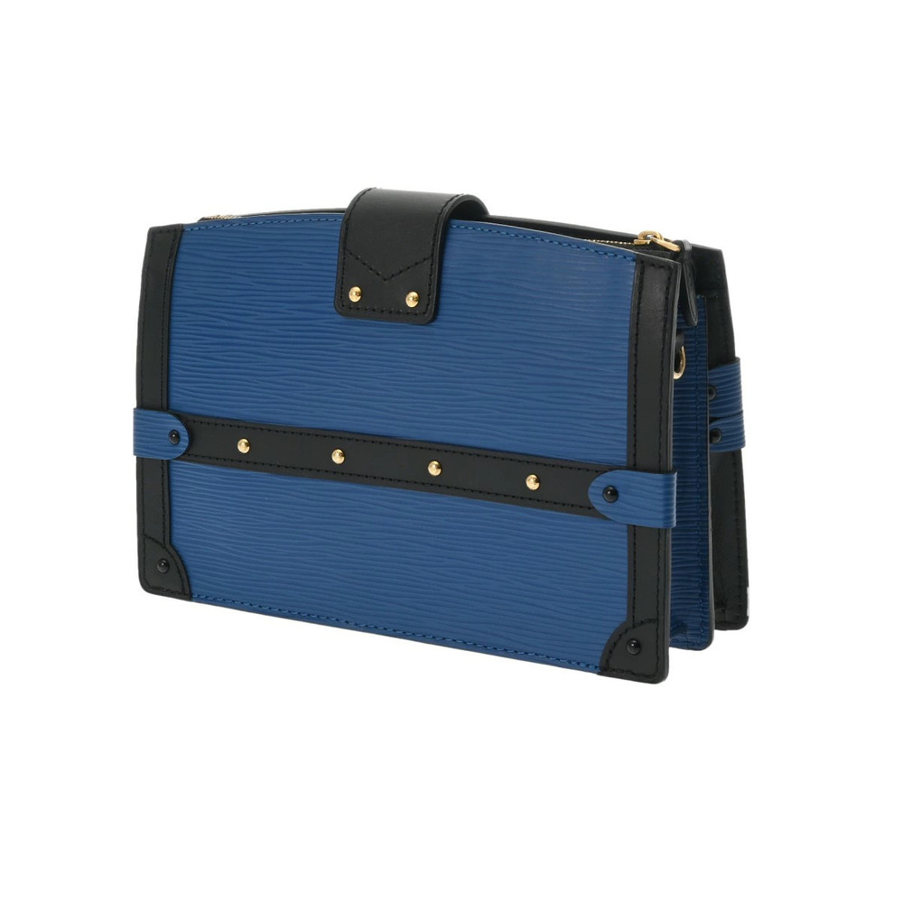 Louis Vuitton Blue Clutch Leather Bag Epi Shoulder Black Trunk Blue Black